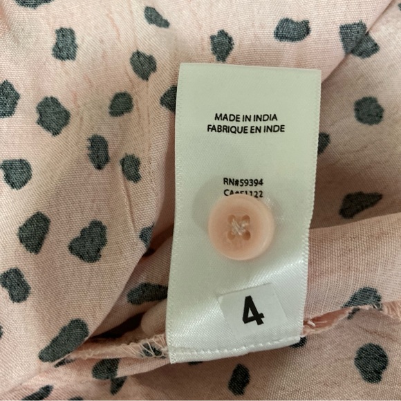 beachlunchlounge New Lauren Polka Dot Rayon Smocked Top S/P Pink - Picture 13 of 16